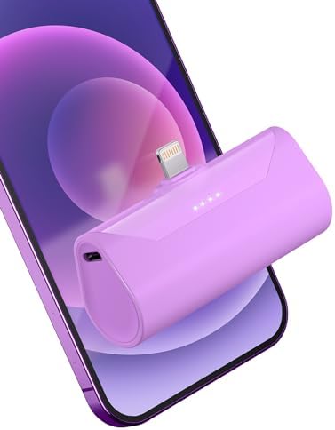 Amazon.com: L.LYFOVR Pink Small Portable Charger for iPhone,5000mAh ...