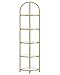 Produktbild VASAGLE Eckregal 5 Ebenen, Bücherregal, Pflanzenregal, Standregal, Badezimmerregal, Ablagen aus Hartglas, Stahlrahmen, modern, für Wohnzimmer, Küche, metallisches Gold LGT810A01
