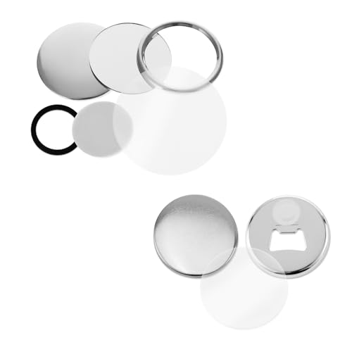 Image of BEAMNOVA 50 Sets of 58mm Magnetic Bottle-Opener Supplies + 100 Sets of Pocket Mirror Supplies for Button Maker