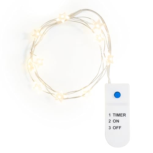 VBS Micro-LED-Lichterkette Stern mit 10 LEDs und Timer...