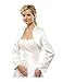 Produktbild Nina Brautmoden Brautjacke Bolero Jacke für Hochzeit/Brautkleid aus Satin Gr S bis 4XL - E6 (3XL, Ivory/Champagner)