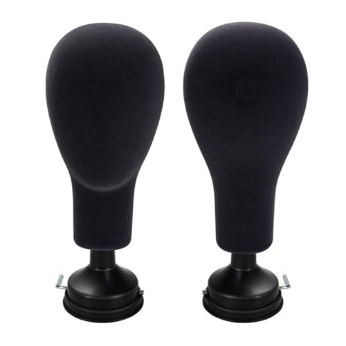 Tête mannequin mousse noire x5 pour présentation de perruques et chapeaux - 3
