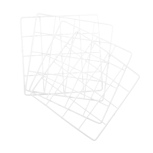 Levemolo 4pcs Wall Grid Decoration Pictures Display Grid Panel Photo Frame Wall White Mesh Photo Display