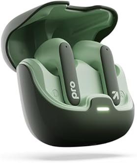 GOBOULT Z40 Pro with 100H Playtime, Zen Quad Mic ENC, 45ms Low Latency Gaming, Premium Rubber Grip Case, 13mm Bass Drivers, Bluetooth 5.3, TWS Truly Wireless in Ear Earbuds (Jungle)