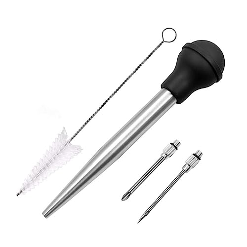 AUTSUPPL 1set Barbecue Sauce Injectors Food Grade Marinade Pump for Turkey Meat and Bbq Easy to Use Cleaning Brush for Flavorful Cooking