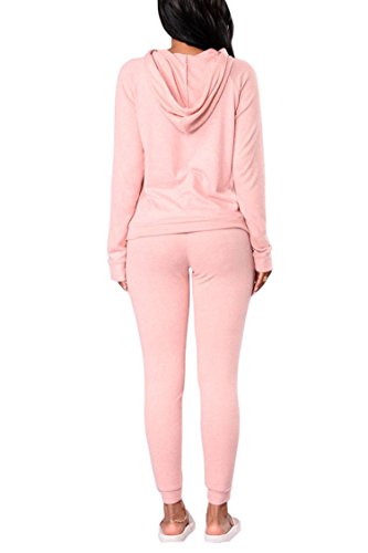 Fuphine Women's Tie Dye Jogger Outfit Sweatsuit 2 Piece Sweatshirt Long Sleeve Hooded And Pants Lounge Sets Tracksuit Pink M #TOP2