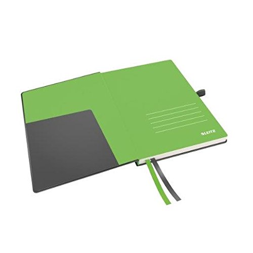 LEITZ Set di 3 quaderni completi, 160 pagine, 96 g, a righe, A5, carta avorio, copertina nera