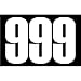 Set di 3 adesivi per auto e moto, numero corsa 999 bianco, logo 3535