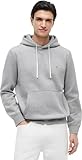 Tommy Hilfiger Men’s Essential Regular Fit Fleece Hoodie, Grey (Medium Grey Heather), L