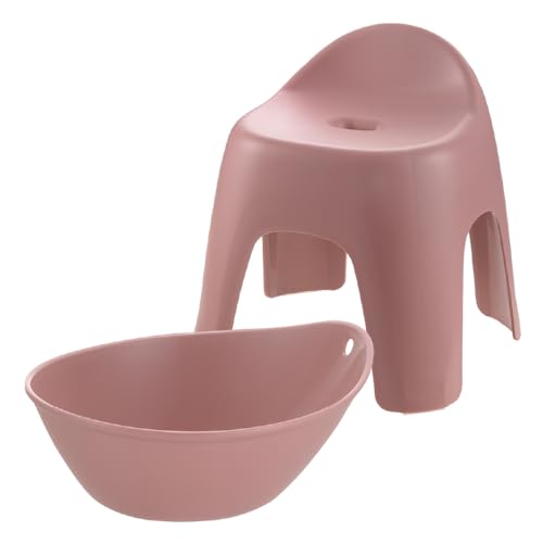 セットでお得 ハユール 湯おけ&腰かけセット TH ピンク リッチェル 風呂椅子 風呂イス 風呂いす 風呂桶 洗面器 湯桶 手桶 手おけ 洗い桶 シンプル 転居 新居 引っ越し 一人暮らし まとめ買い