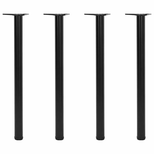 vidaXL 4X Pied de Table Réglable en Hauteur 870 mm Noir Pied de Meuble Socle
