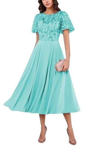 Robe de mère de la mariée en mousseline KIYNE, tenue de cérémonie chic à paillettes