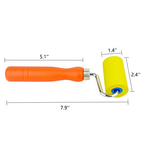 CARTINTS Weiche Nahtrolle, sichere Installation von Tapeten, Vinylfolie, Fensterfolie, mit 6,1 cm Schwamm-Rollkopf und bequemem Griff, 20,1 cm Länge