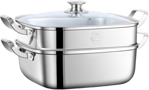 CokBlu 316 ステンレス製四角形蒸し器 大容量 2 段 / 3 段切り替え式 IH コンロ・ガスコンロ全対応 均一加熱で食材の旨味ロス抑制 省エネ構造と手入れ簡単 家庭料理・多人数食事に最適な炊具?