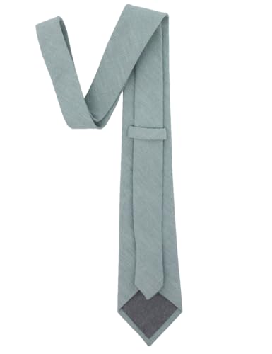 Image of Kebocis Mens Solid Color Cotton Necktie for Men