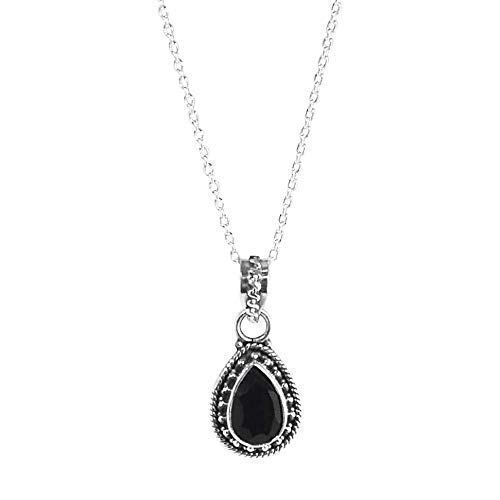 image for Sivalya AMALFI Black Onyx Necklace and Earrings Set - Natural Black On