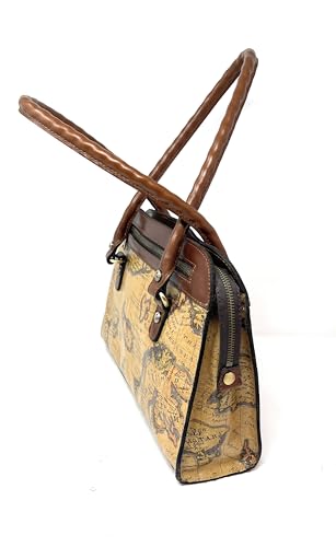 Image of Patricia Nash Leather Calvi Satchel, European Map