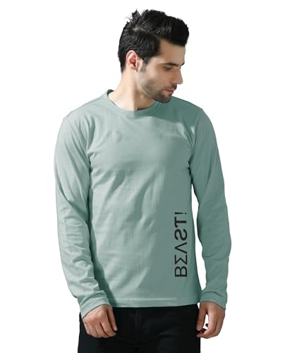 Image of Mens Printed Round Neck Half Sleeve /Long Sleeve 100% Cotton T-Shirt