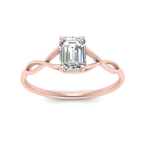 Bague solitaire émeraude plaqué or rose à porter au quotidien ou pour une grande occasion