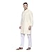 ITOS365 Men Cotton Printed Kurta Pyjama Pajama Set Party Fashion Regular Ethinic Wear Indian Dress Gift for Men White Yellow Gifts Items Small