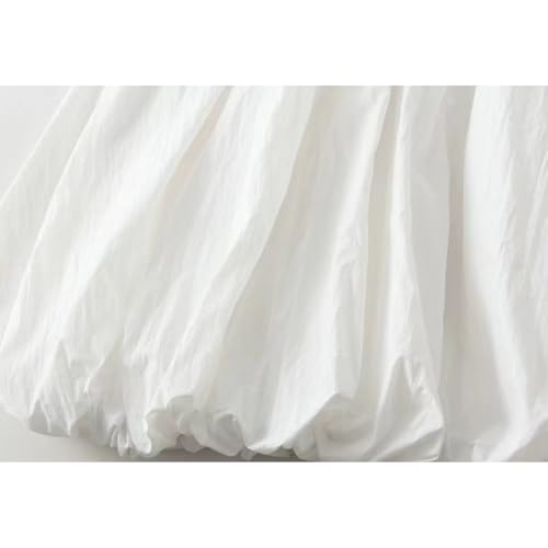 Skirt for Women High Waist Elastic Solid A Line Ruched Loose Casual Pleated Soft Lightweight Fashion Ladies Outings3