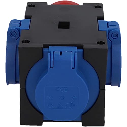 PC-Electric Electric 31114 CEE-Mobil-Verteiler 3xSchuko 16A abges. Mobilverteiler Kunststoff Baureihe ST.ANTON 3xSSD GS16/5 m.B. IP44, schwarz-rot-blau