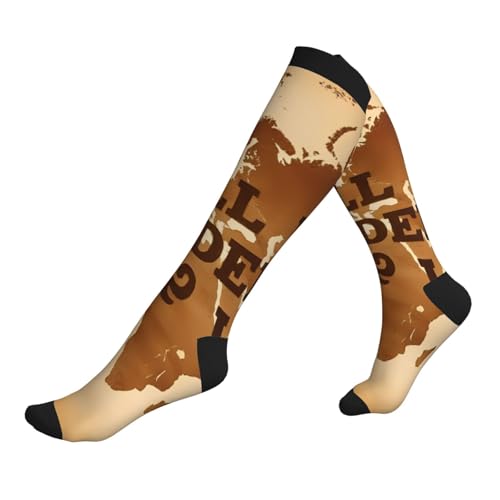 Nuzjahu Not All Those Who Wander Are Lost 2 Print Compression Socks For Women Men 15-20 Mmhg Circulation Knee High Socks Best Support For Nurse Running Travel 3 Black
