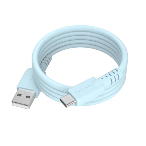 MOTTERU(モッテル) USB-A to USB-C マグネットシリコンケーブル しなやかでやわらかい 断線に強い iPhone16e 16 15 1.0m パウダーブルー MOT-MGSAC100-EBL