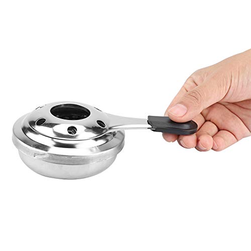 LIZEALUCKY Mini brûleur de poêle à Alcool Portable brûleur à Fondue en Acier Inoxydable Efficace avec poignée Anti-brûlure pour la Cuisson de...