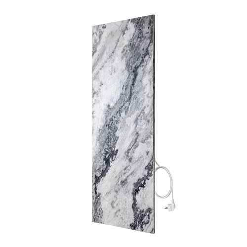 Marwona Calefactor de infrarrojos de piedra natural con termostato I 800 W I Carrara-Optik B-800 I Radiador Eléctrico de Pared Eficiente I 5 años de g...