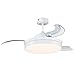 Westinghouse Lighting 73043 Ventilateur de plafond à LED avec télécommande et lampe LED Tori moderne, 105 cm, finition en blanc, verre opale dépoli, pales rétractables