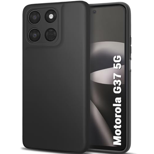 Image of TheGiftKart Sleek Back Cover Case for Motorola Moto G37 5G | Slim Fit Protective Design | Ultra Matte Finish | Camera Protection Bump | Soft Back Cover Case for Moto G37 5G (Silicone, Black)