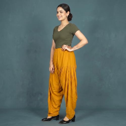 Image of FASHION GALLERY Women's Rayon Relaxed Fit Patiala Salwar with Full Length Drawstring Closure Type and Flexible Waist | Patiala Pant for Woman Free Size Fit Upto XXL