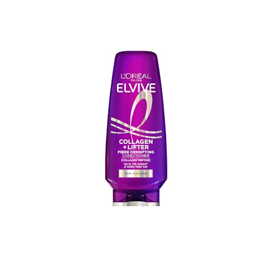 LOréal Paris Elvive Collagen + Lifter Conditioner Fibre-Densifying Volume Conditioner Up to 72H Volume For Flat or Thin Hair Collagen Peptides 500ml