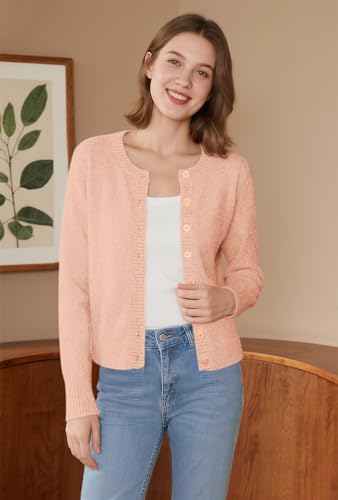 Urban CoCo Women's Lightweight Button Up Cardigan Sweater Long Sleeve Open Front Knit Sweaters Jacket2