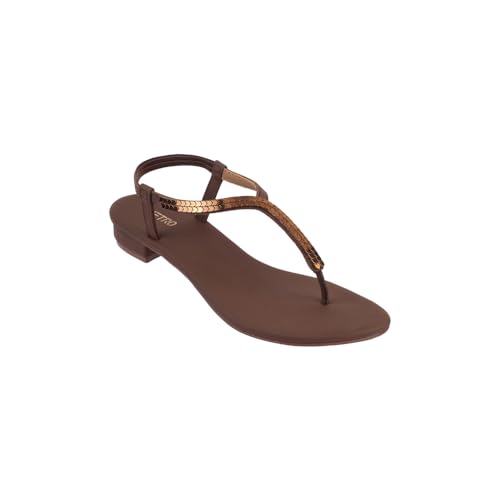 Image of Metro Women Black Synthetic Flat Casual Sandal