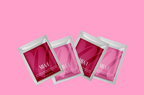 MIAH Beauty Premium Biocellulose Sheet Mask: 4-PACK COMBO SET with Hyaluronic Acid, Niacinamide, and Centella Asiatica Repair Serum for Deeply Hydrated and Luminously Brighter Skin.