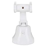 360 Degree Rotating Ballhead Object Tracking Phone Camera Bracket Holder White - Smart Face Tracking, AI Composition, Live Streaming and Selfie Use (White)