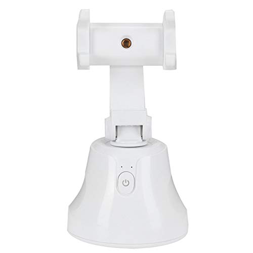 360 Degree Rotating Ballhead Object Tracking Phone Camera Bracket Holder White - Smart Face Tracking, AI Composition, Live Streaming and Selfie Use (White)