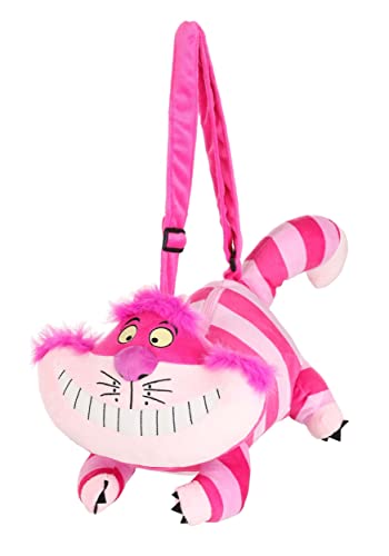 Disney Cheshire Cat Costume Companion Purse - Fiber-Filled Plush Bag with Adjustable Strap, Officially Licensed