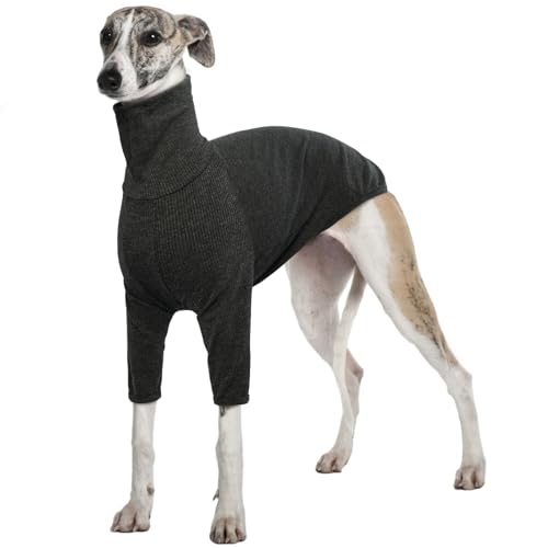 Windhund Pullover, Windhund Winter Jacke Strickpullover Hund Groß Greyhound Hundemantel Windhund Schlafanzug Jacke Salukis Mantel(Grau, 2XL)