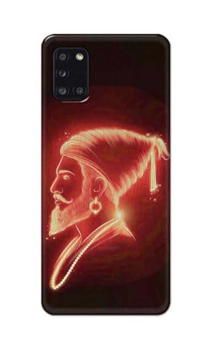 Image of Plastic Printfidaa Printed Hard Back Cover Case For Samsung Galaxy A31 Back Cover (Chatrapati Shivaji Maharaj) -112,Black
