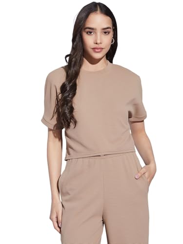 Image of Selvia Women's Textured Lycra Solid Top