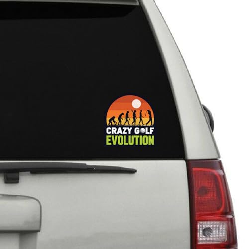 Image of Funny Golf Stickers - 5 Inch Waterproof Vinyl Decals - Choose from 10 Humorous Designs - Perfect for Cars, Golf Carts, Laptops, Windows, Bumpers & More (Golf Evolution)