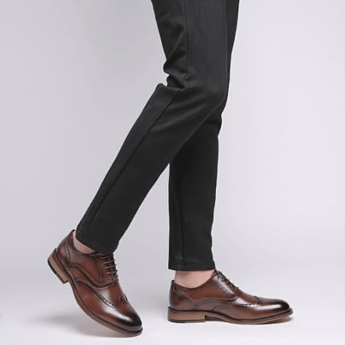 Men Wingtip Brogue Oxford Dress Shoes Leather Business Tuxedo Wedding Rubber Sole Slip Formal Cap Toe Design Evening Fashion Lace Up3