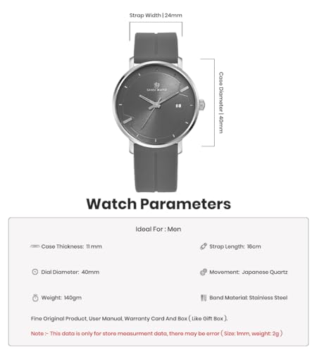 Image of Analog Watch for Men with Silicone Band | Magnetic Lock Strap | Japanese Quartz Movement | Water Resistant | Formal & Casual Wristwatch Gift