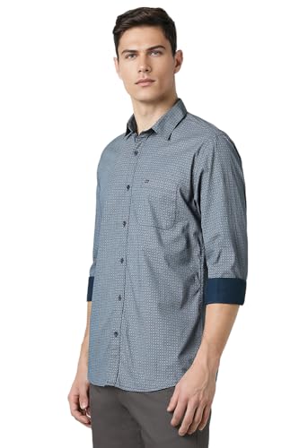 Peter England Men's Everyday Ditsy Print Slim Fit Full Sleeve Casual Shirt | 100% Cotton
