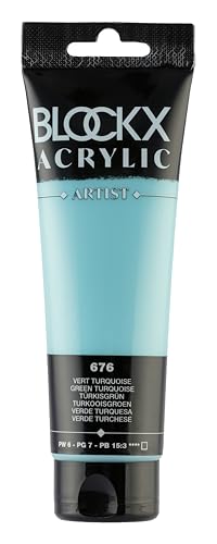 Blockx 60676BXC Acrylique Fine Opaque et Satinée- Vert turquoise PW 6/PG 7/PB 15:3 - 120ml