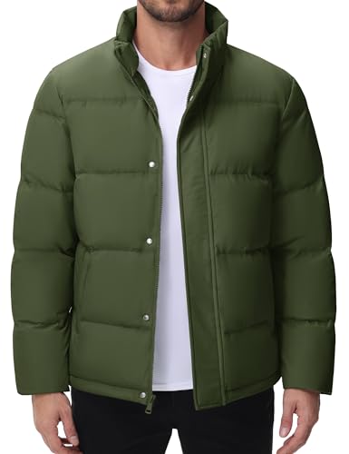 Cotrasen Men’s Down Jacket Zip Up Warm Puffer Jacket Winter Coats Water Resistant Windproof Insulated Jacket