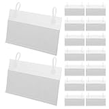 MAGICLULU 20 Juegos Clips para Etiquetas de Cesta Plástica Soporte para Carteles de Precio Transparente Organizador Flexible para Estantes Metálicos Hogar y Comercio Incluye Etiquetas